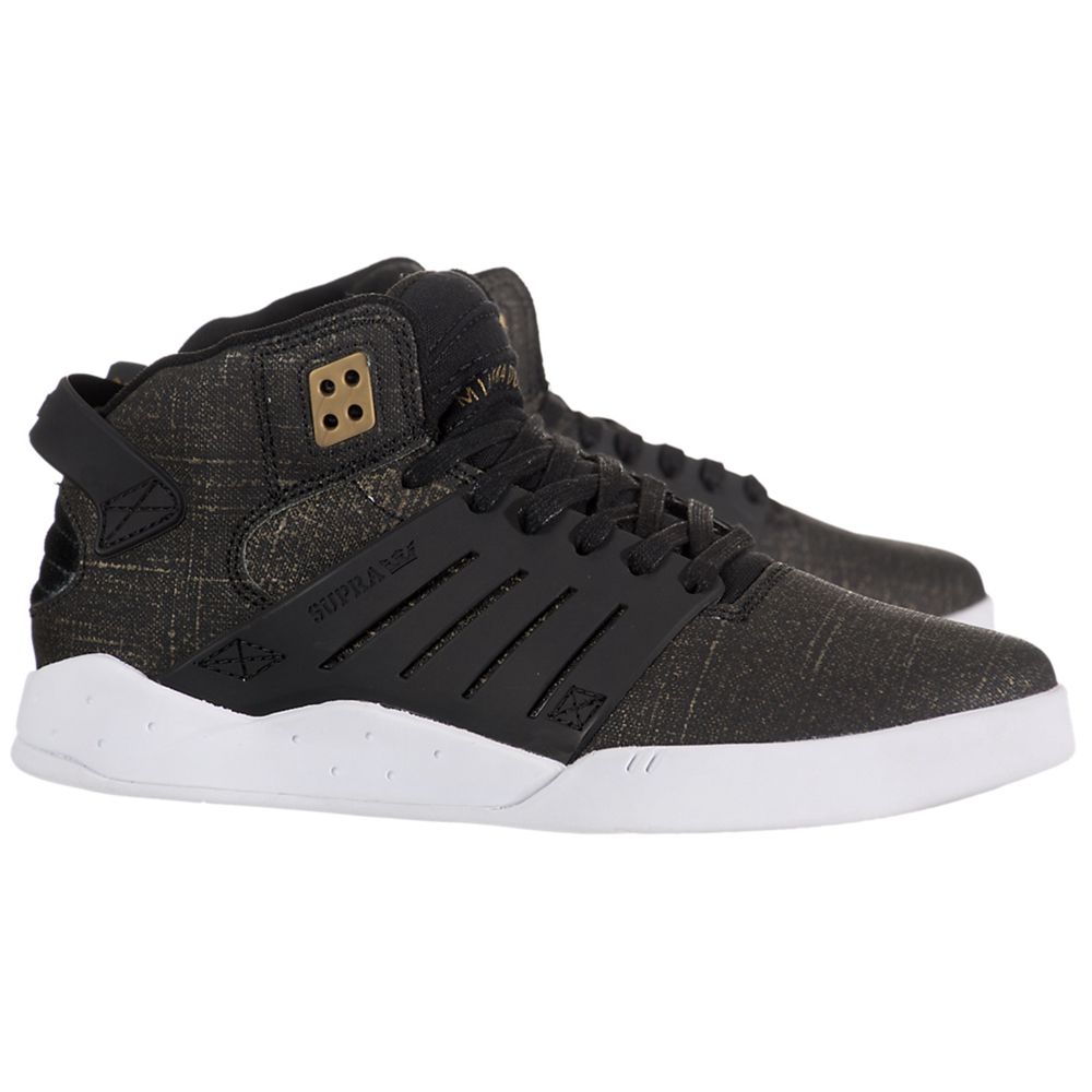 Chaussures de Skate Supra SkyTop III Noir Black/Gold Gunny Homme | JBA-70840233